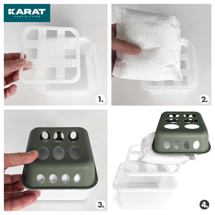 KARAT deumidificatore d’aria Hava con ricariche - deumidificatore ambienti Verde