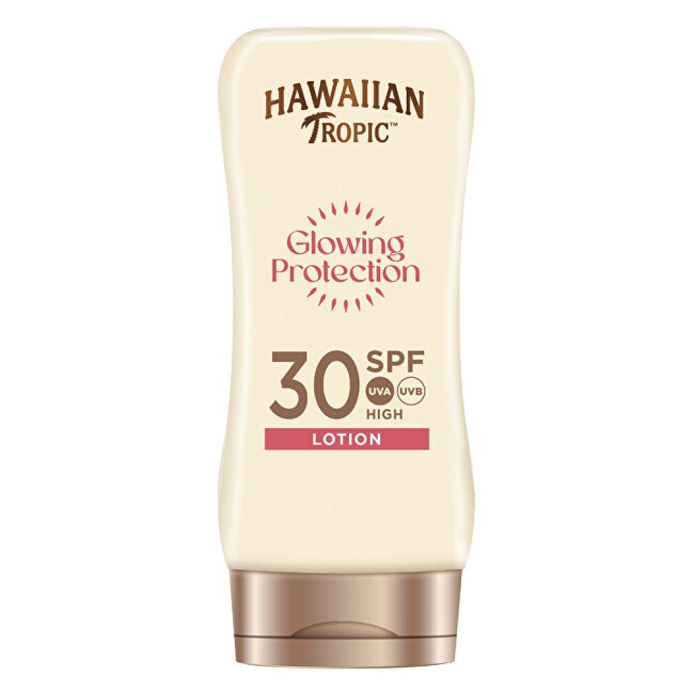 Flacone Hawaiian Tropic Glowing Protection Lotion SPF 30.