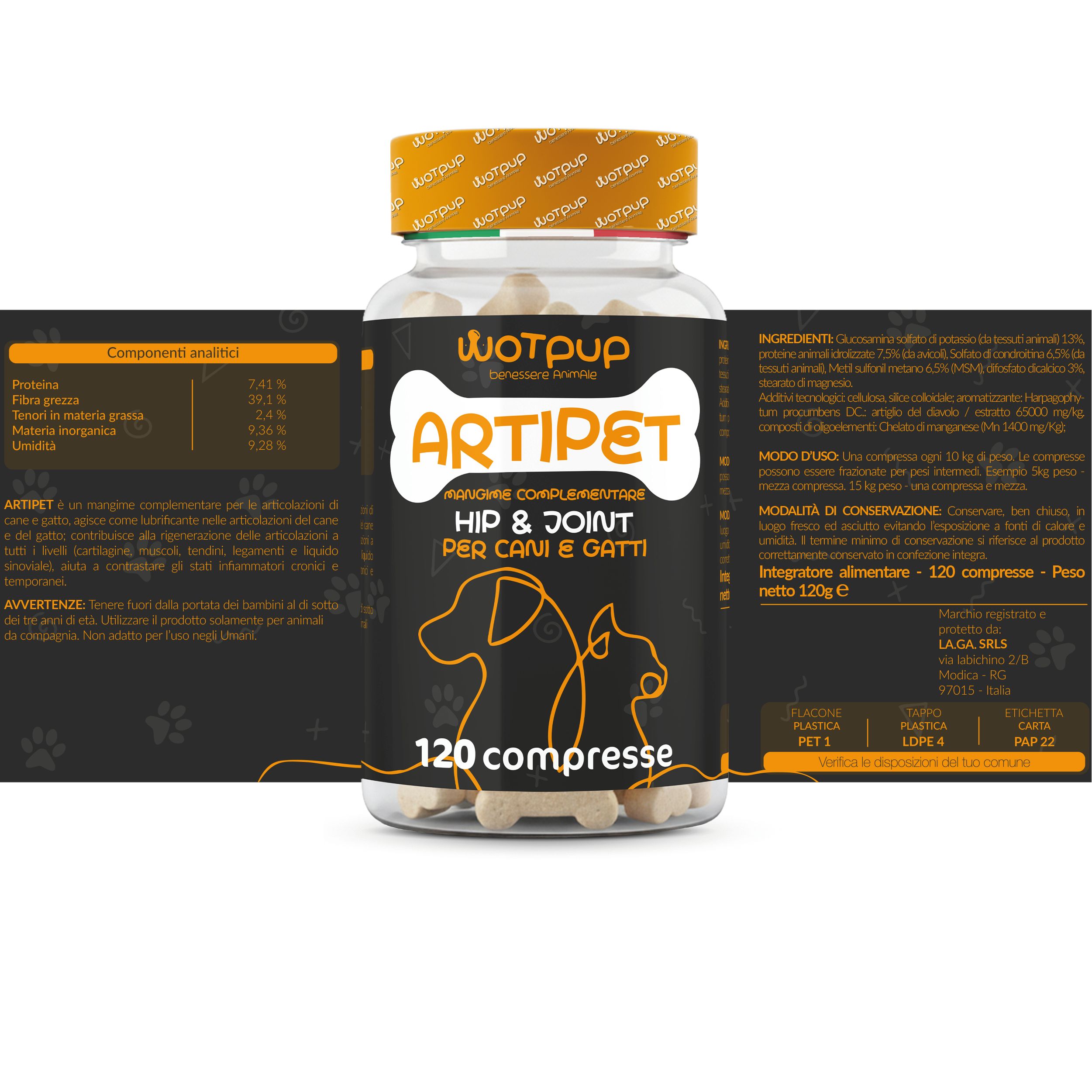 Artipet Integratore Cane Gatto | Glucosamina, Condroitina, MSM e Artiglio del Diavolo