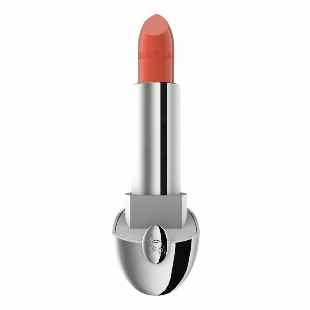 Rossetto argentato con punta arancione. Il rossetto ha una forma ovale e una base argentata.