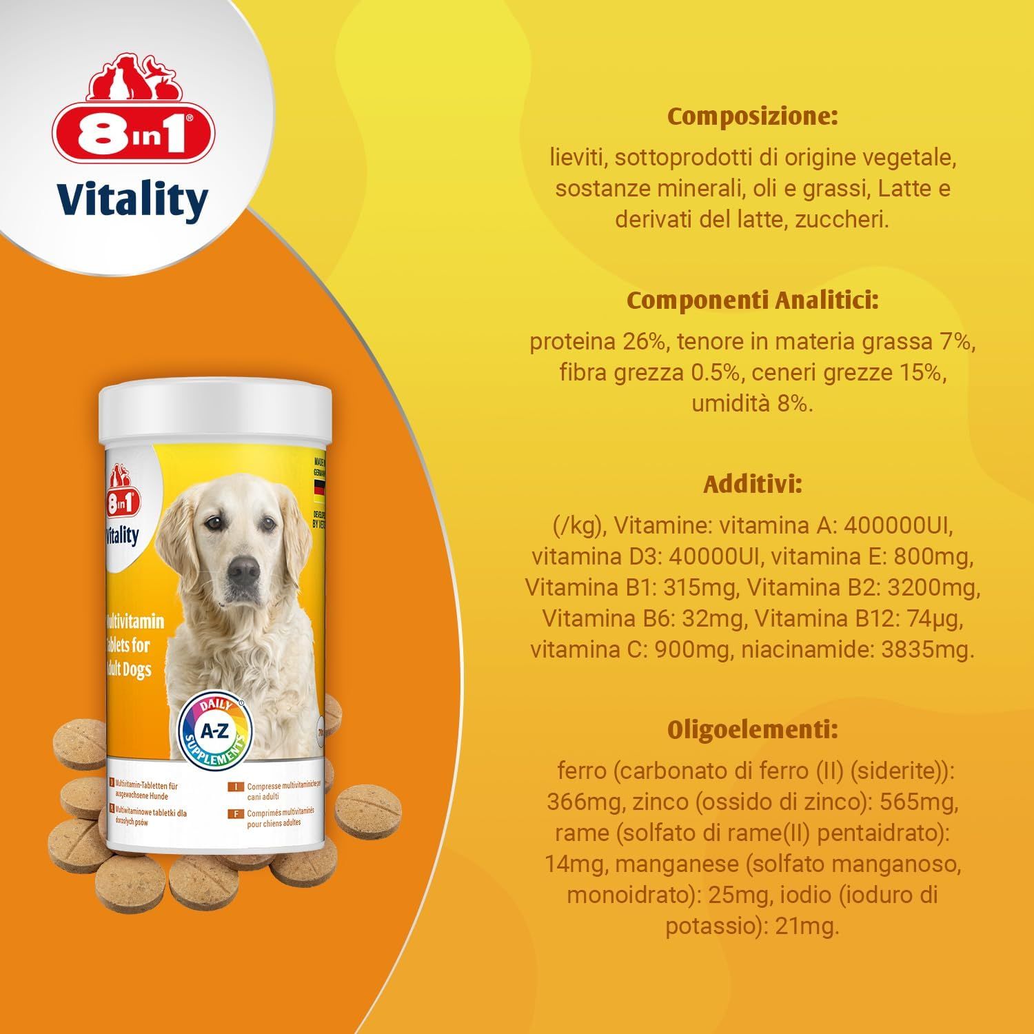 8in1 Compresse Multivitaminiche Adulto