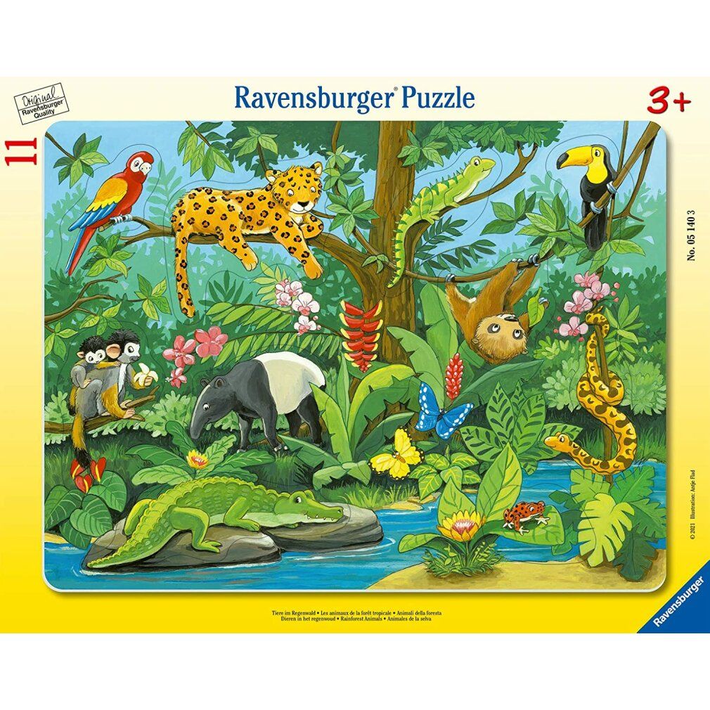 ravensburger Puzzle animali della foresta pluviale 11 pezzi