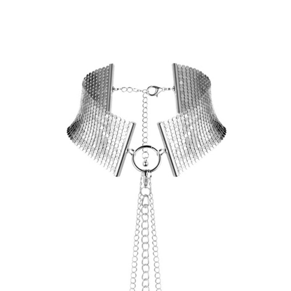 Bijoux Indiscrets Desir Metallique Collar - Halsband und Kette als körperschmuck, aus Metall, silber