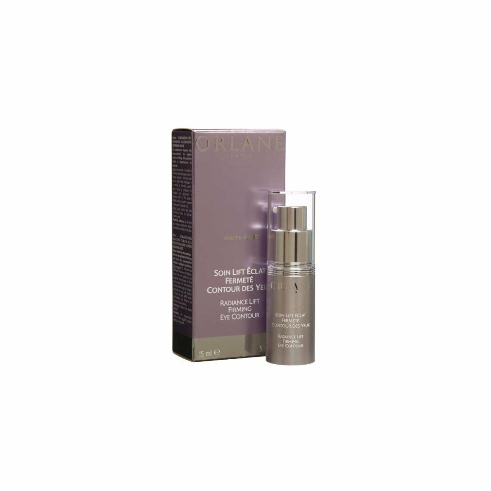 Orlane Radiance Lift Firming Eye Contour. Flacone e confezione. Testo: Soin Lift Éclat, Fermeté, Contour des Yeux, Radiance Lift Firming Eye Contour. 15 ml.