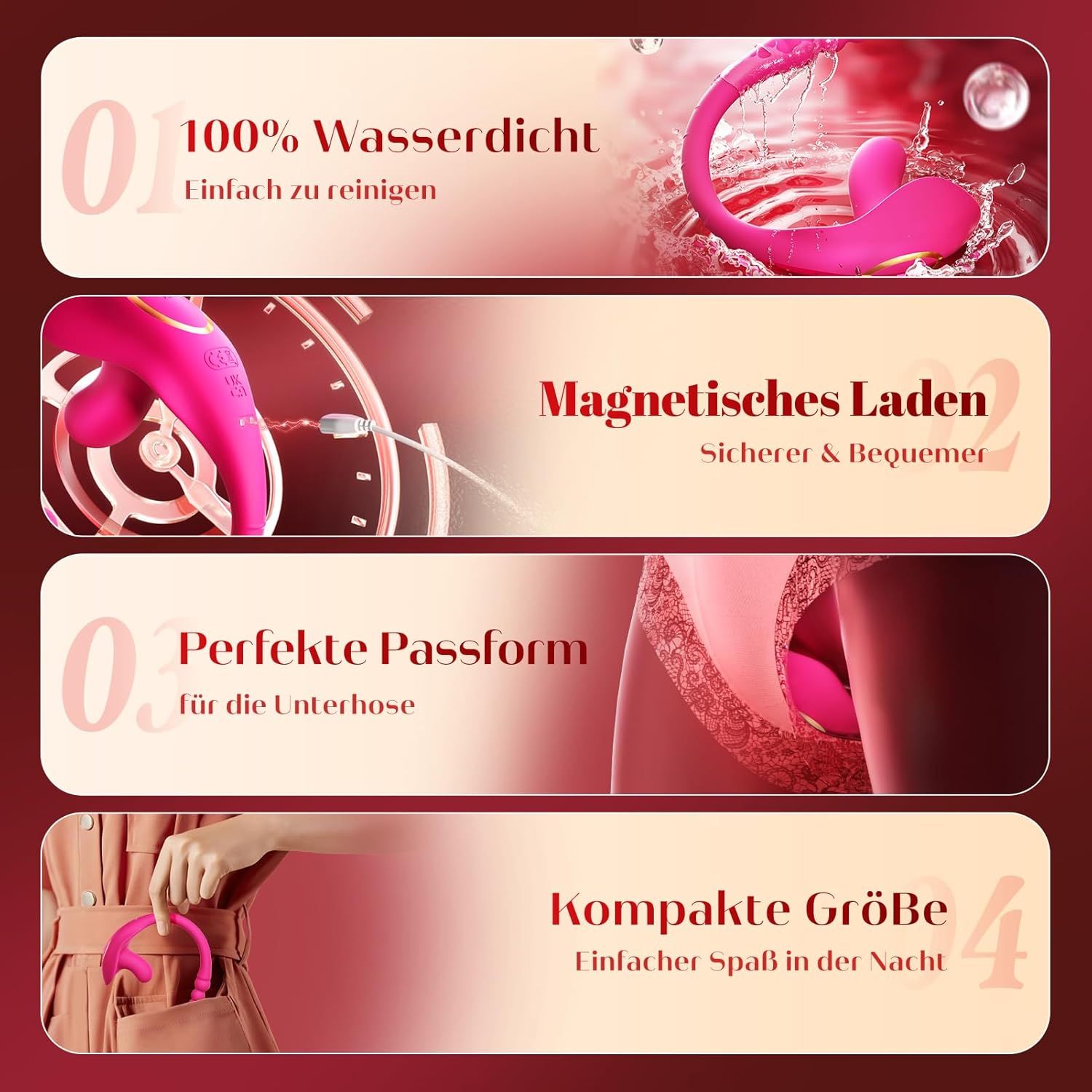 rinofans vibratore 2 in 1 per punto G, anale e clitoride, set di dispositivi intimi