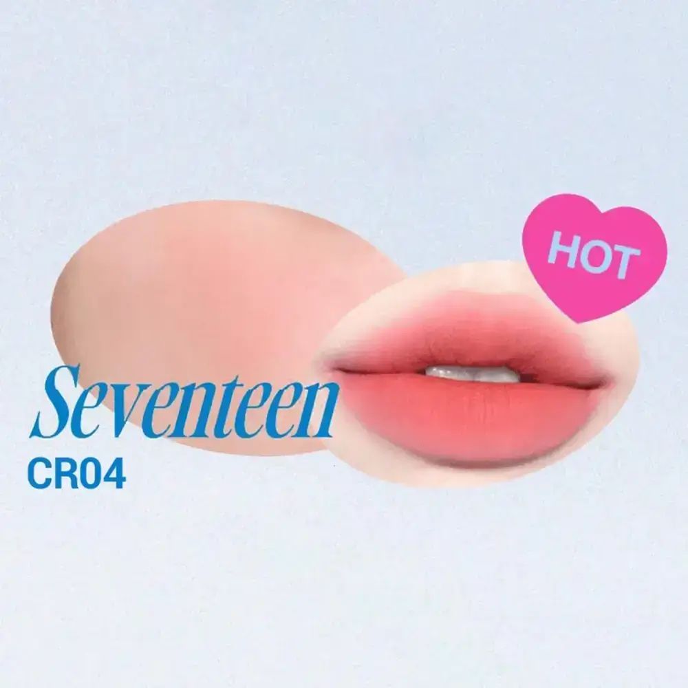 FWEE Lip & Cheek Blurry Pudding Pot CR04 Seventeen. Labbra e bocca con prodotto. Cuore rosa con "HOT".