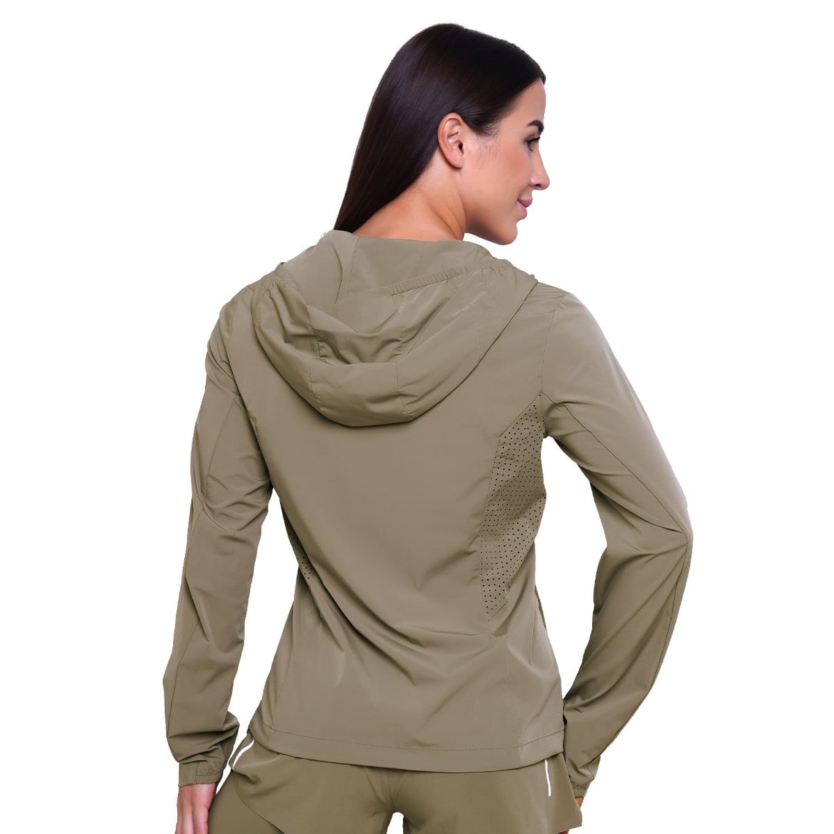 GymBeam Giacca Pulse Running donna slim con zip cappuccio Vetiver