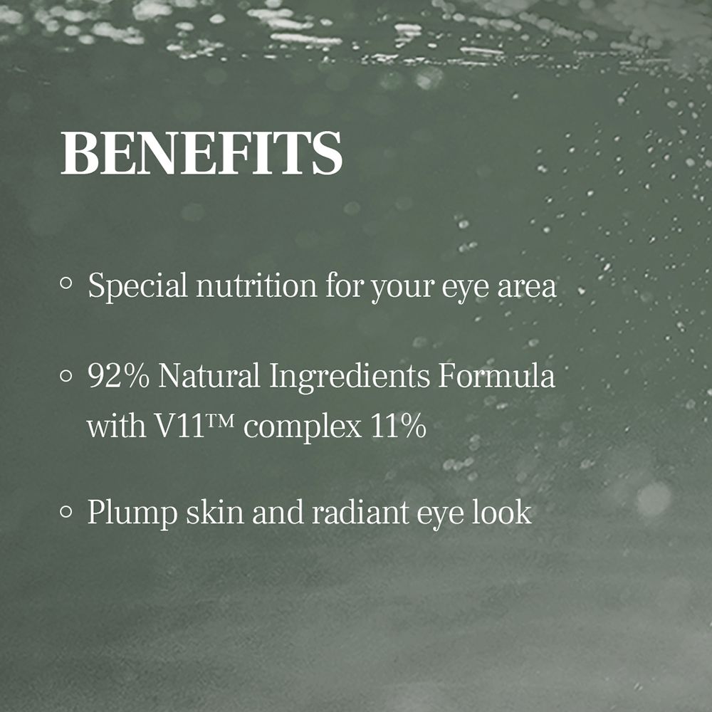 Testo: BENEFICI. Benefici: Nutrizione speciale per gli occhi, 92% ingredienti naturali, sguardo radioso.