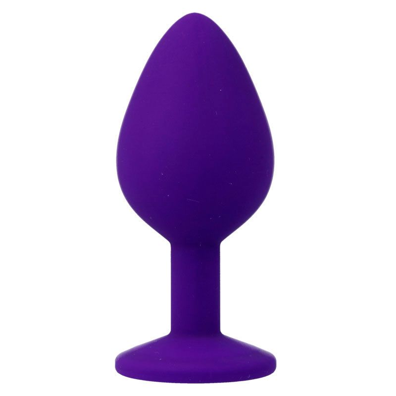 Plug anale viola. Testa a goccia, fusto cilindrico e base rotonda. Forma semplice e pulita.
