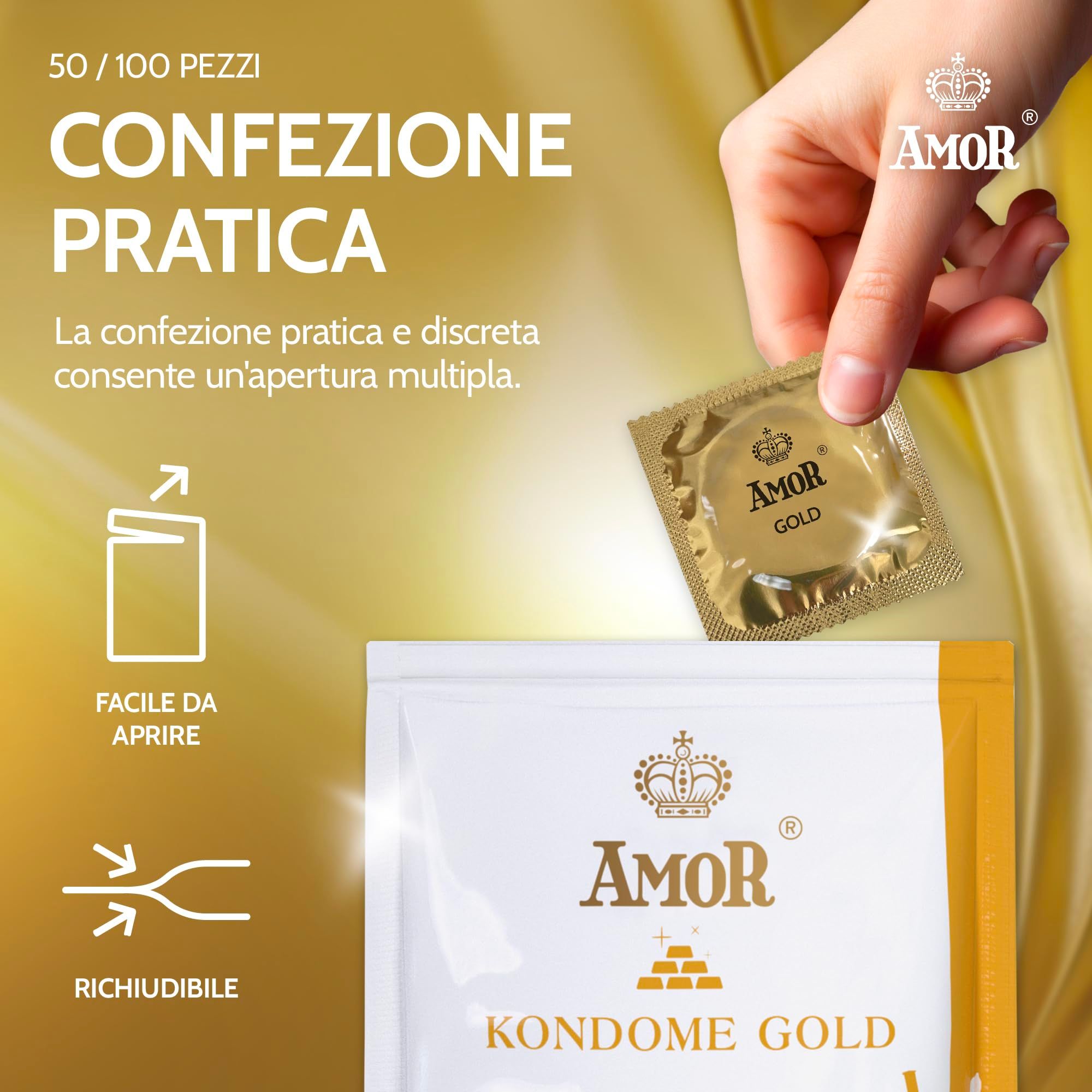 AMOR Gold Preservativi 53mm