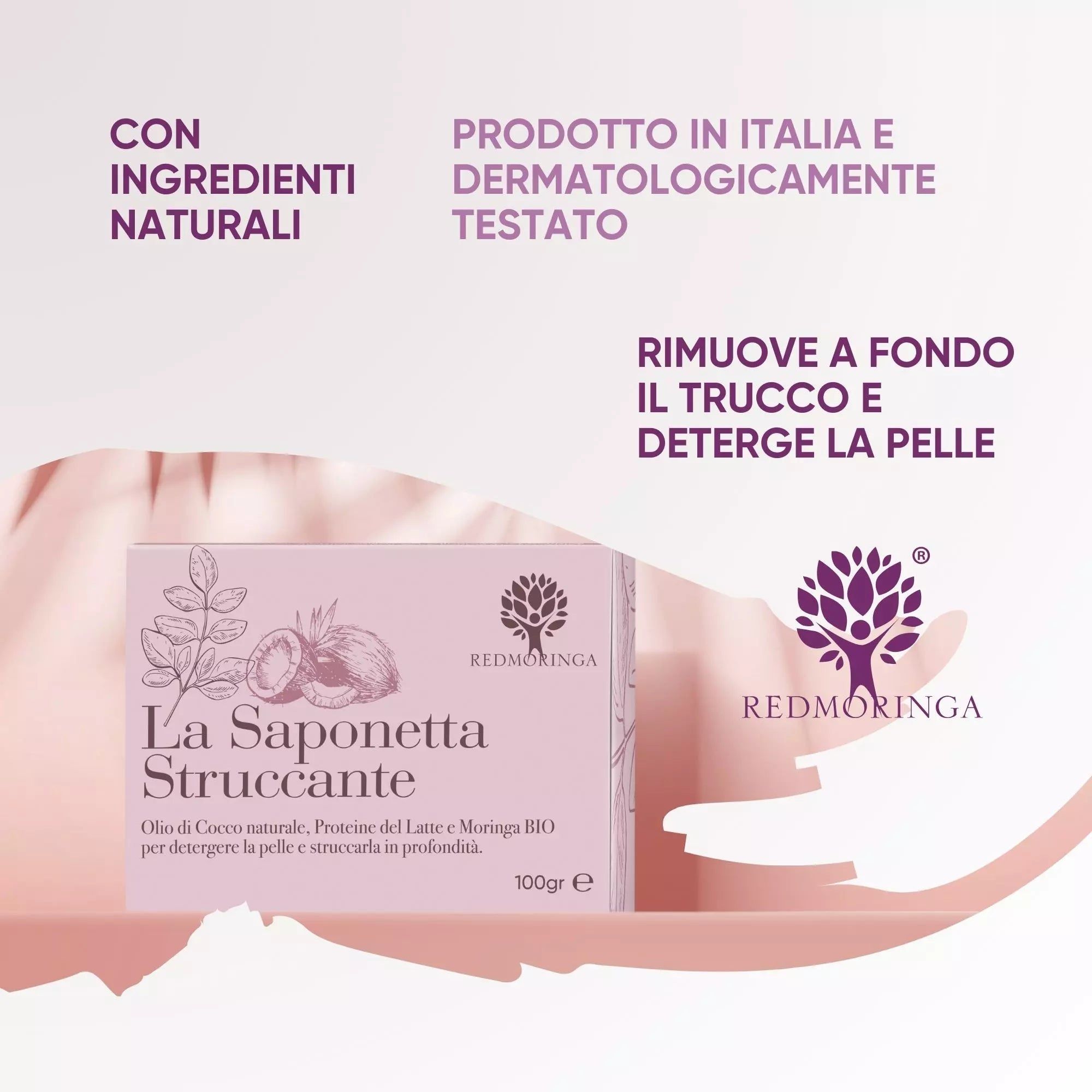 RedMoringa Saponetta Struccante Naturale – Detergente Delicato Viso