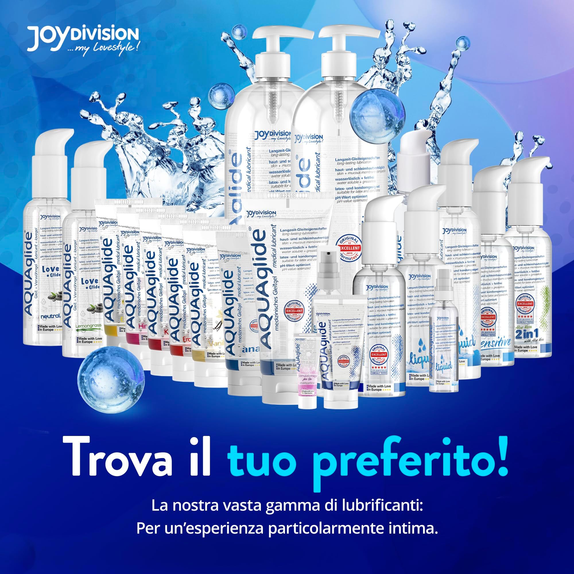 Gel lubrificante AquaGlide con erogatore a pompa. Prodotto con materie prime naturali.