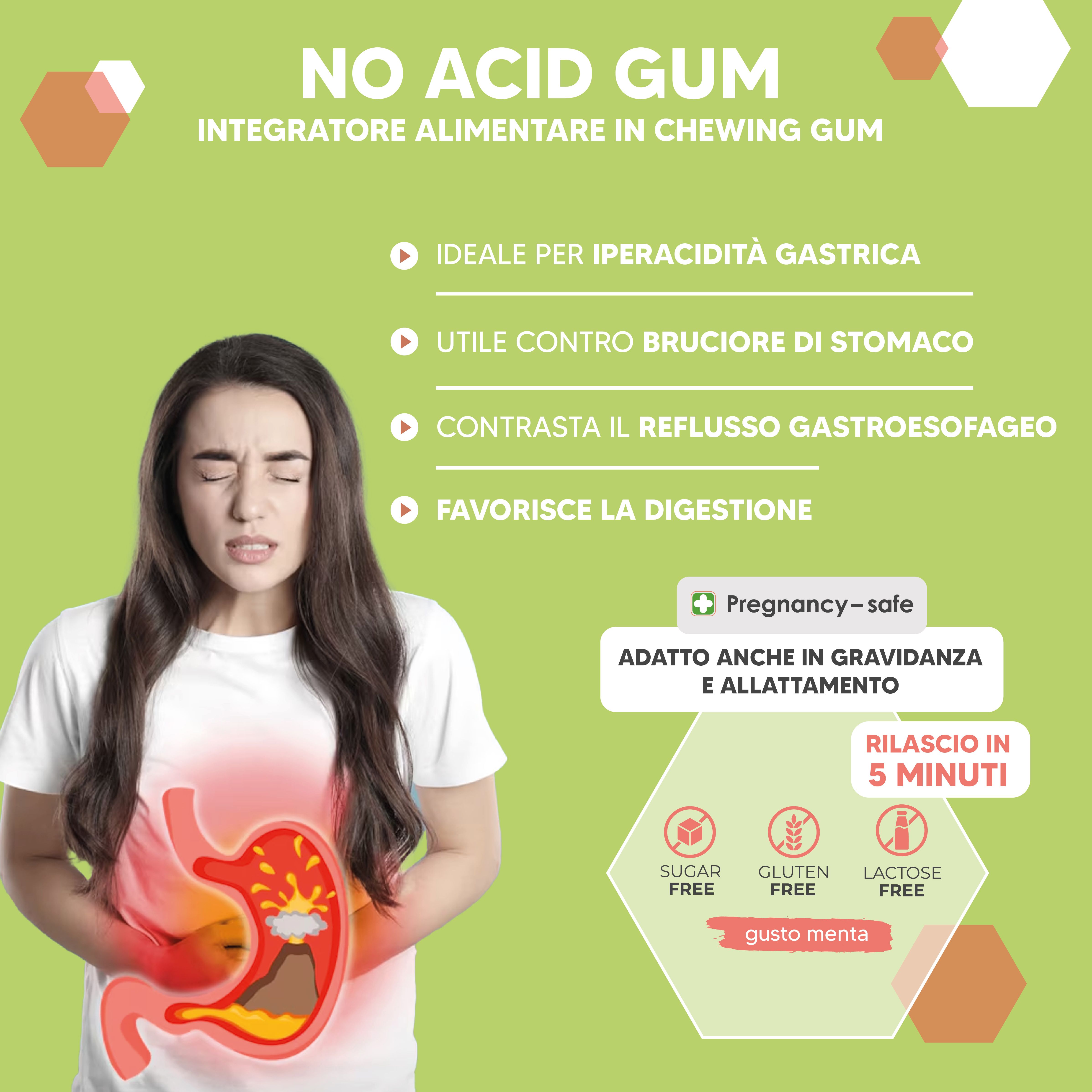 NTP BIOTECH - No Acid Gum - chewing gum per acidità, reflusso, digestione