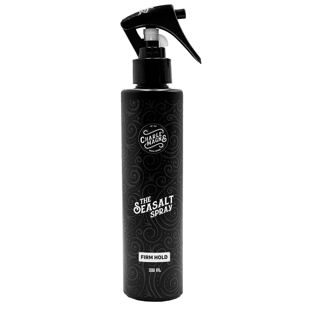 Flacone spray nero Charles Magnus The Seasalt Spray, 200 ml, tenuta forte.