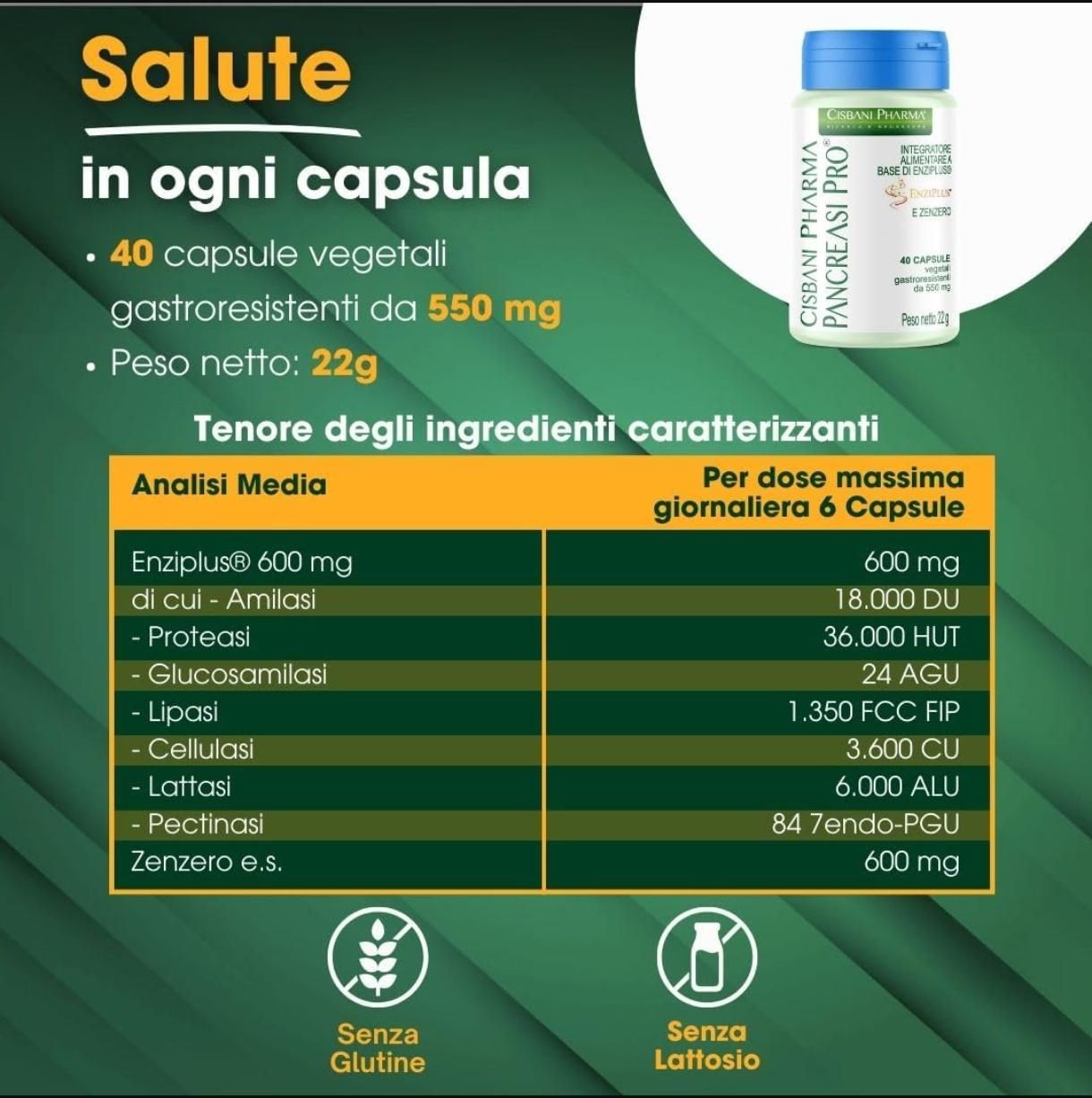 Cisbani Pharma Pancreasi Pro - Integratore alimentare con enzimi digestivi
