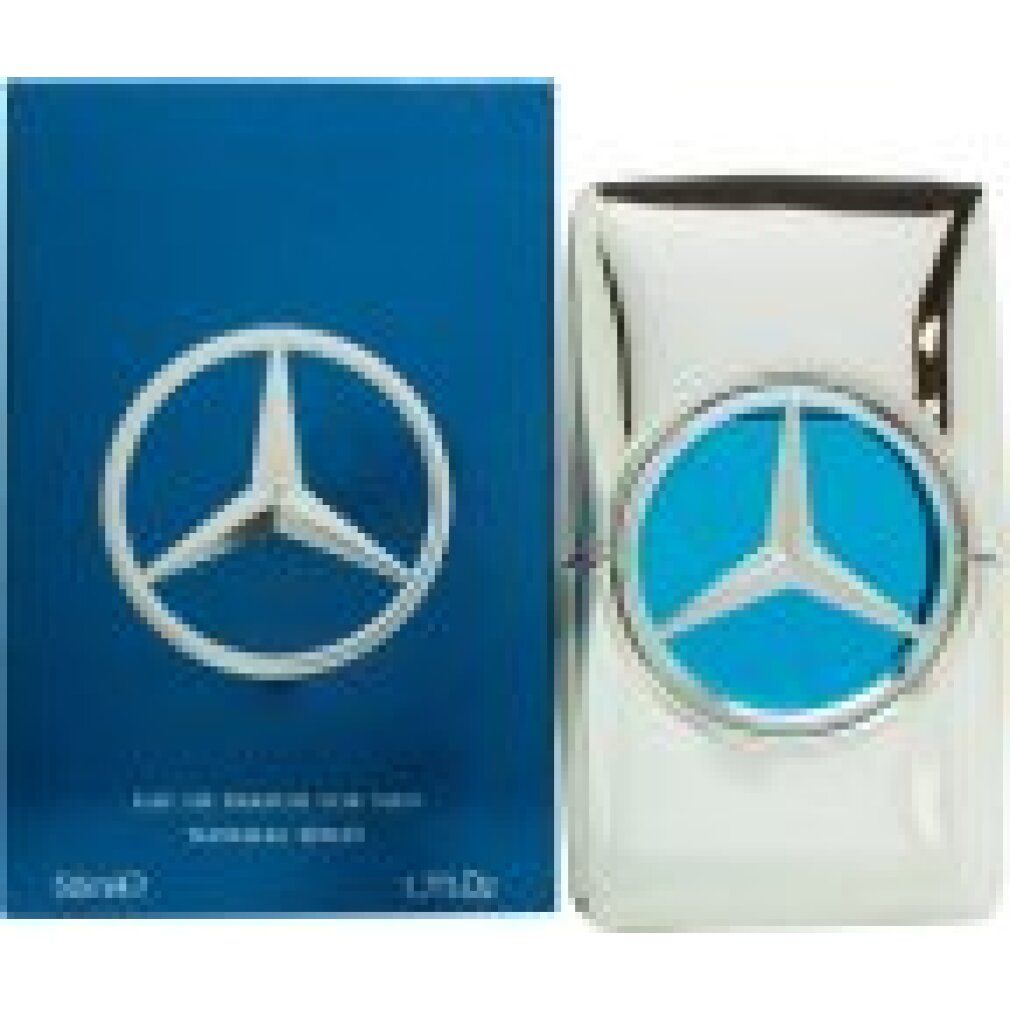 Flacone e scatola blu. Flacone con cerchio blu e logo stella. Scatola con logo stella e testo.