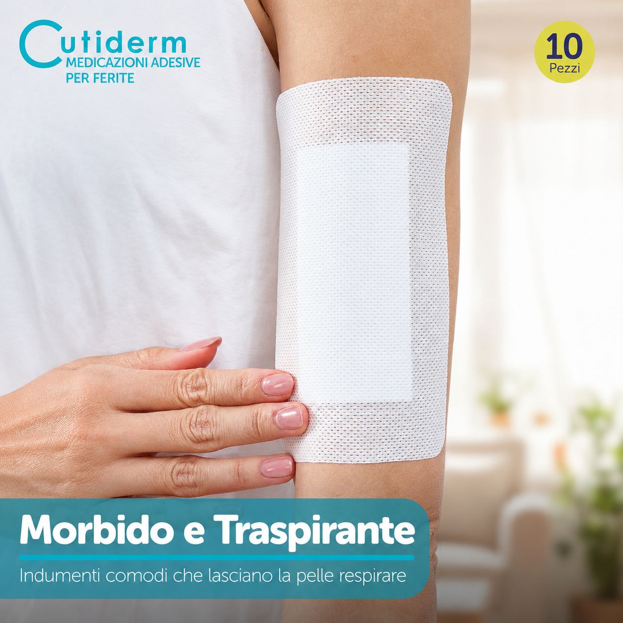 Bendaggio autoadesivo per ferite 10 x 15 cm Cutiderm