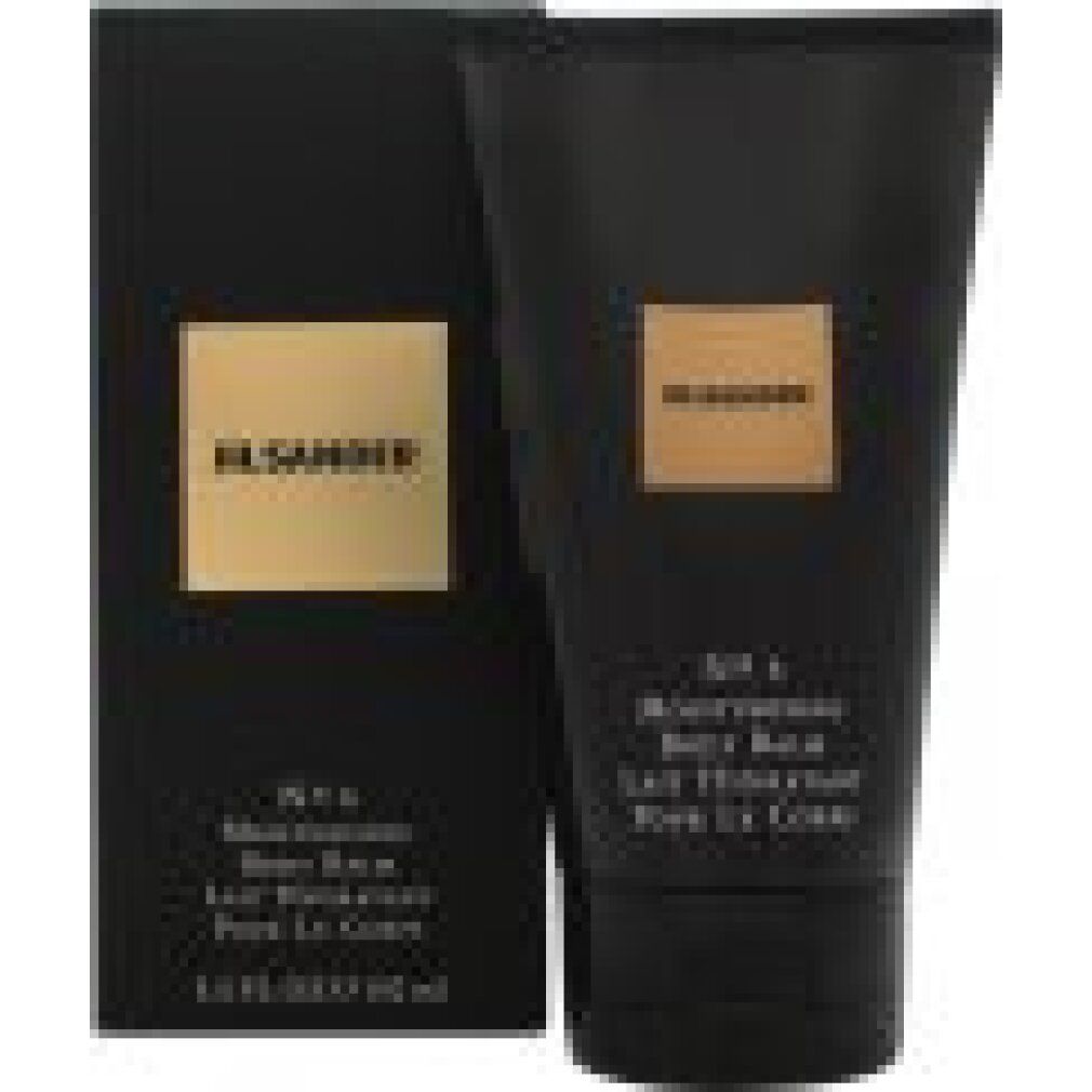 Tubo e scatola neri. Logo e testo dorati. Prodotto: No. 4 Moisturizing Body Balm. 150 ml.