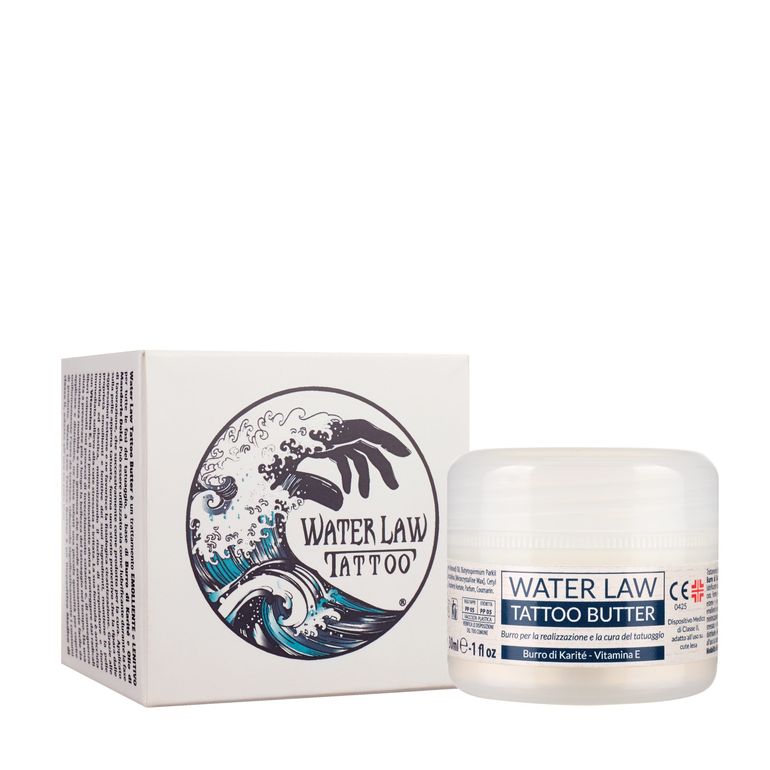 Water Law Tattoo Butter Burro per la cura del tatuaggio DISPOSITIVO MEDICO DI CLASSE II 30 ml