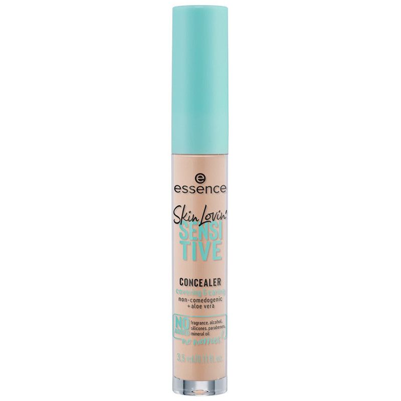 Correttore Essence Skin Lovin' Sensitive in flacone trasparente con tappo turchese.