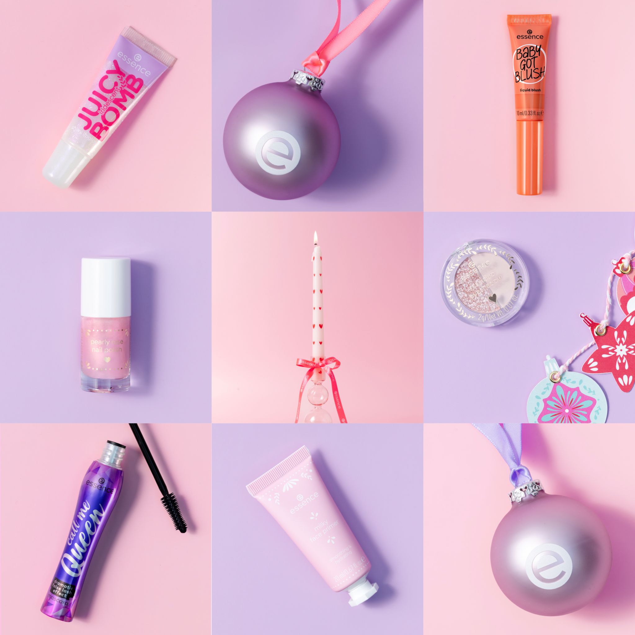 Lucidalabbra essence 'Juicy Bomb' in confezione lilla con ciondolo.