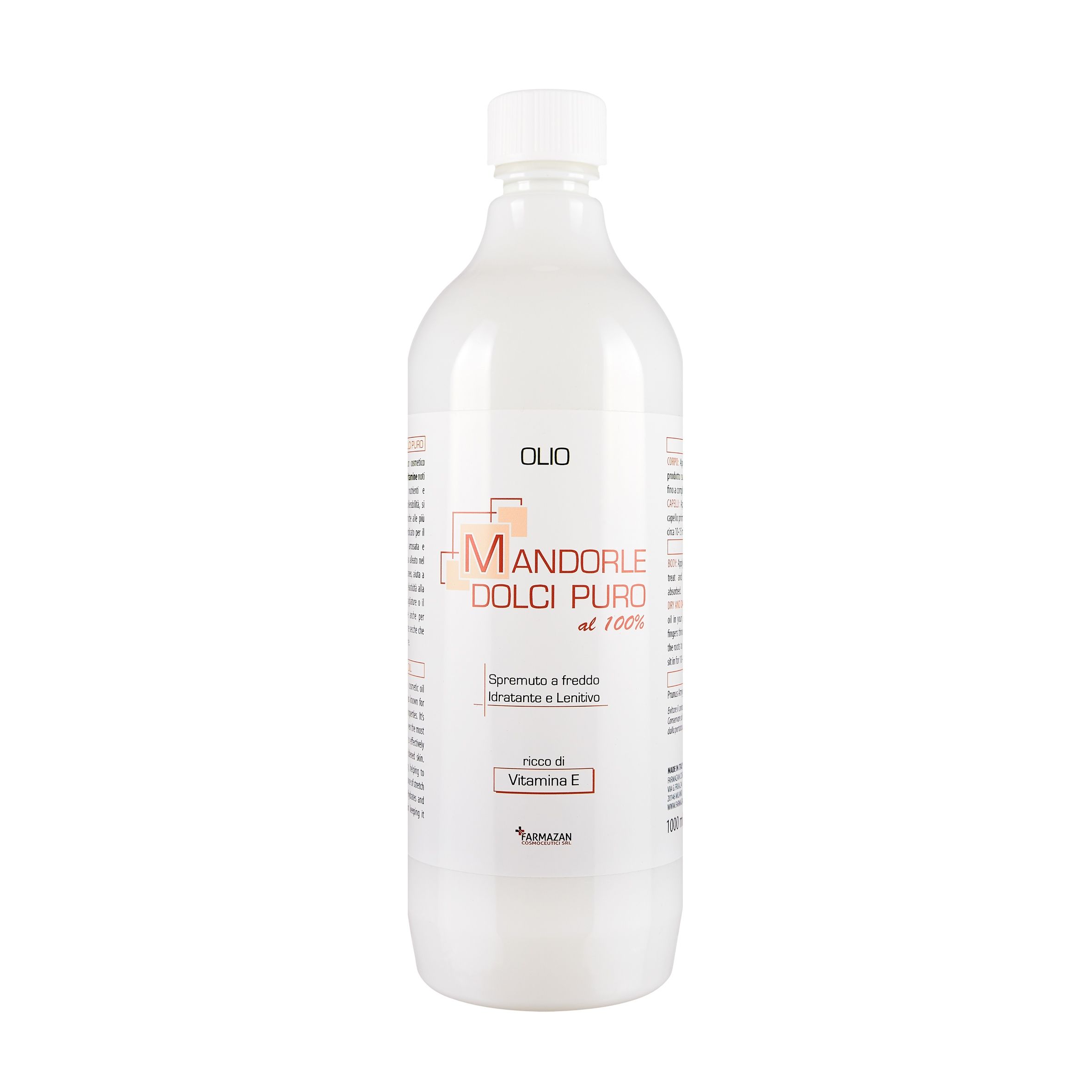 FARMAZAN  Olio di Mandorle Dolci Puro al 100% 1000 ml