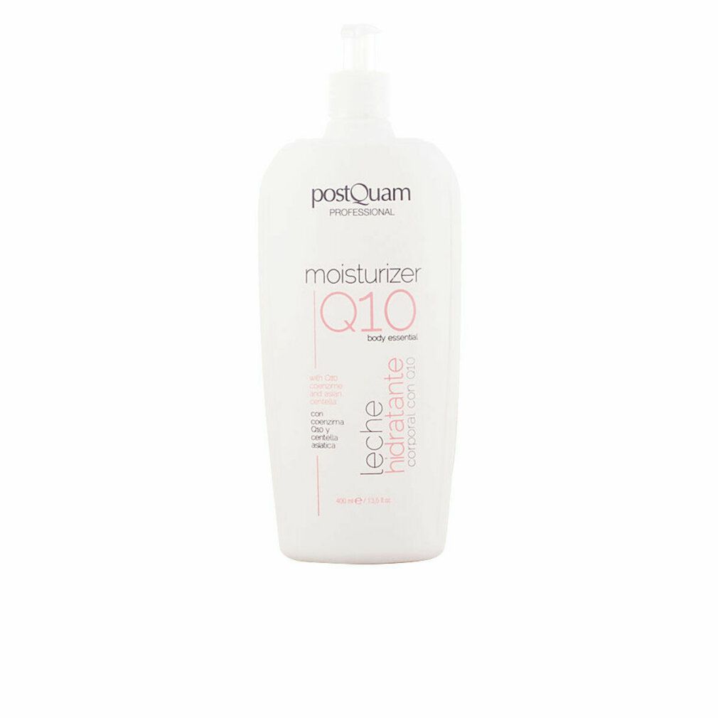 Flacone bianco con dosatore. Prodotto: moisturizer Q10. Testo sul flacone.