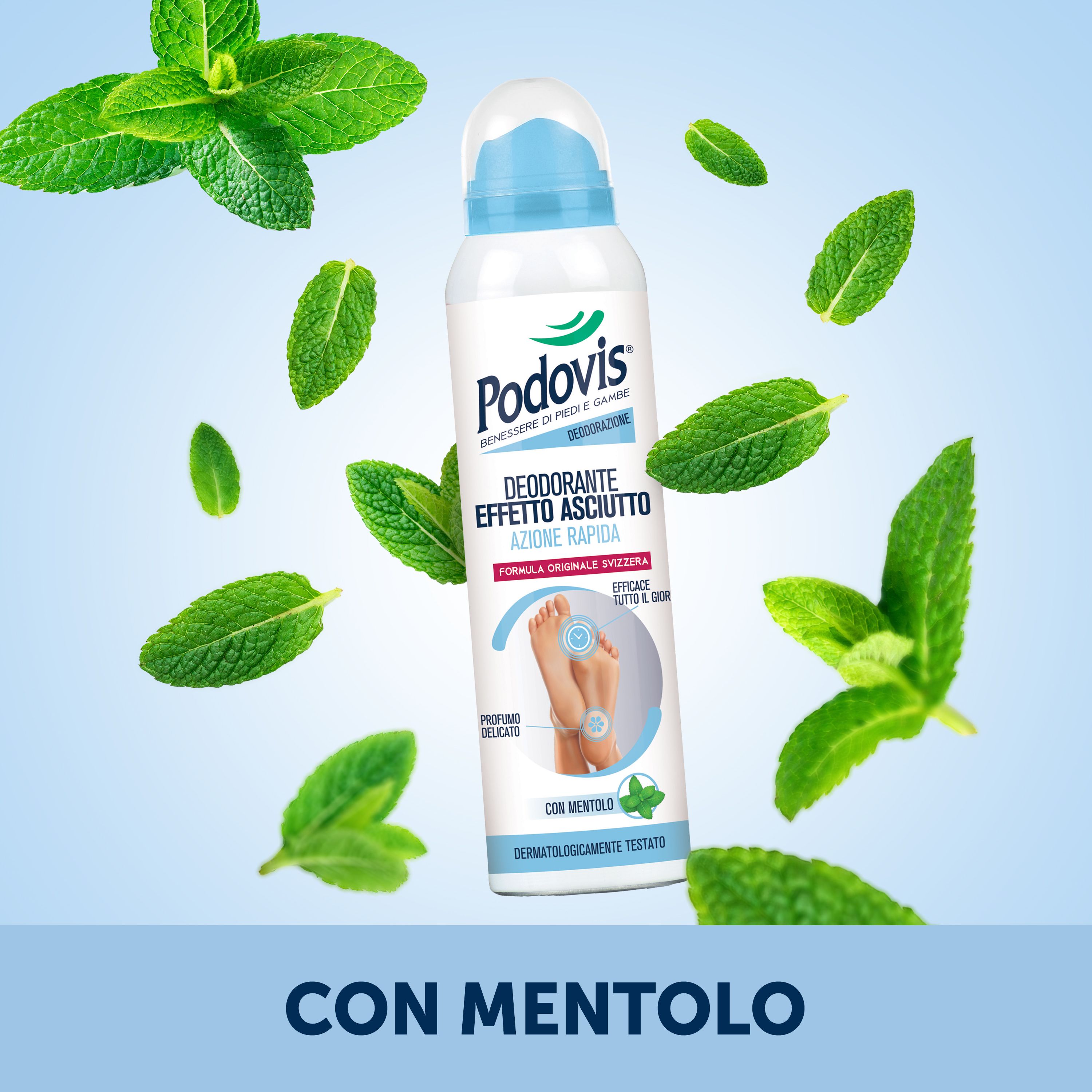 Podovis Deodorante Effetto Asciutto - Deodorante Piedi Spray 150 ml