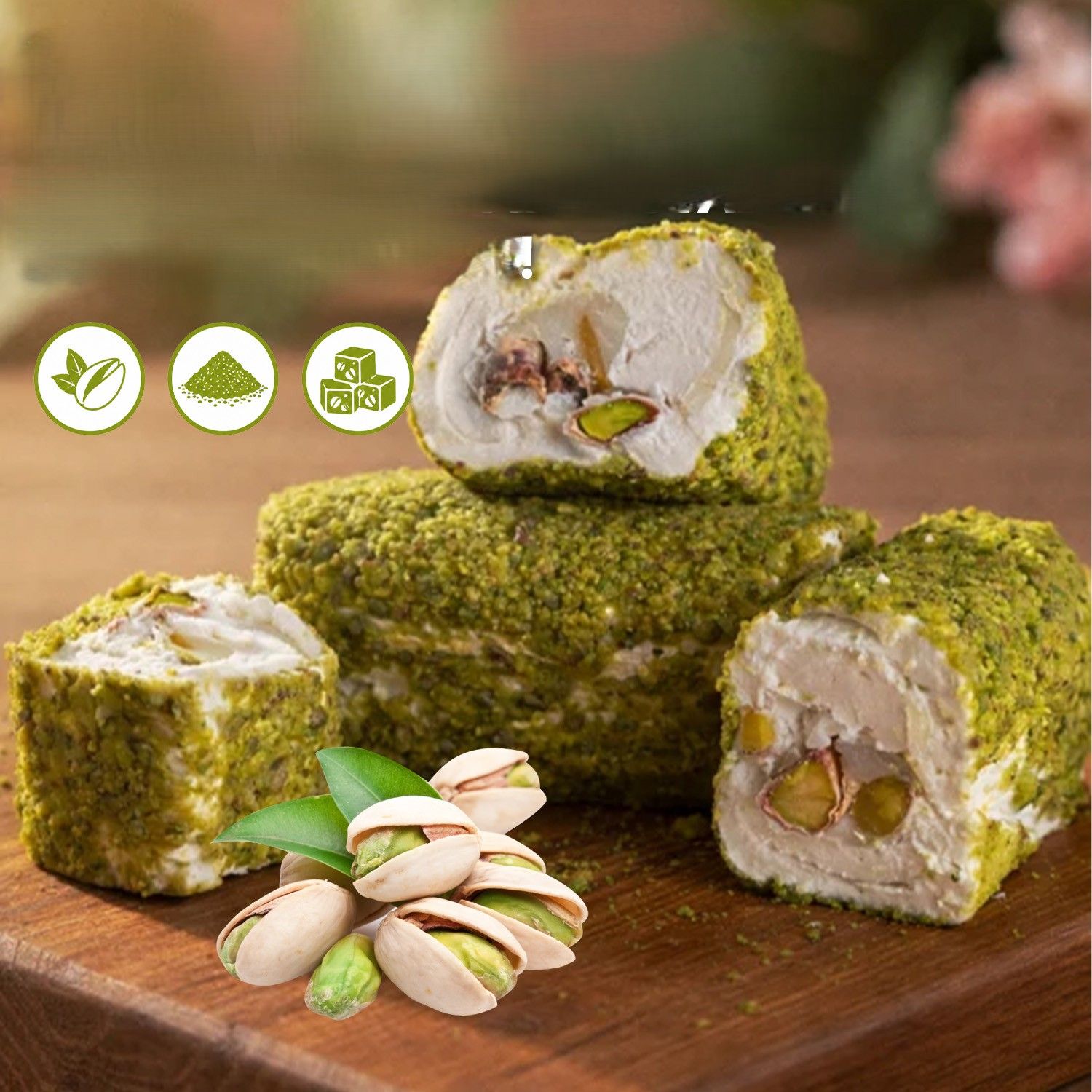 WeNatur Lokum Sultan con pistacchi e ricoperto di pistacchi