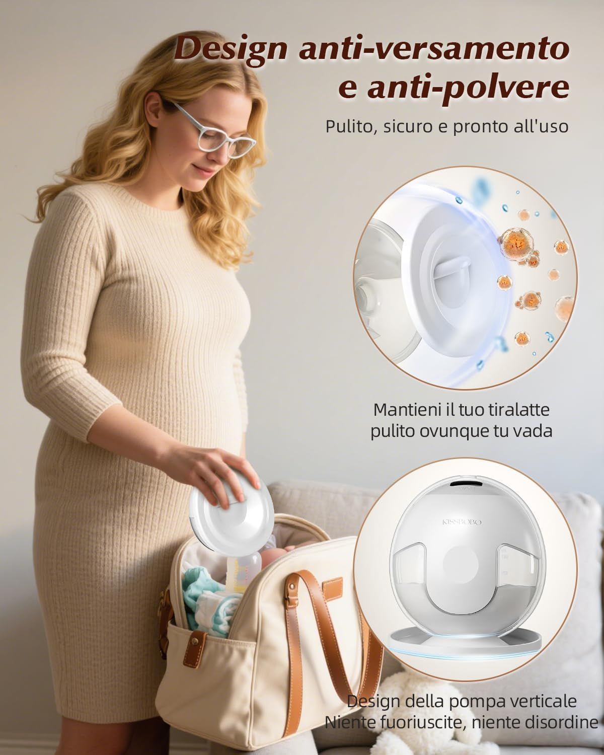 Tiralatte elettrico doppio bianco KISSBOBO