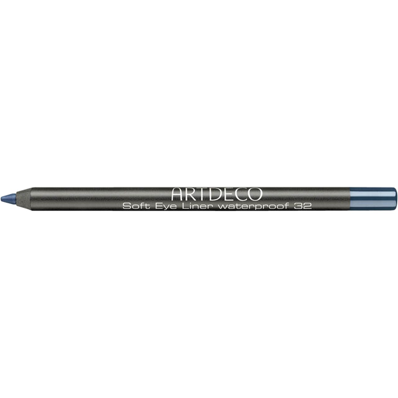 Matita occhi Artdeco Soft Eye Liner Waterproof blu. Scritta e codice colore 32. Vista orizzontale.