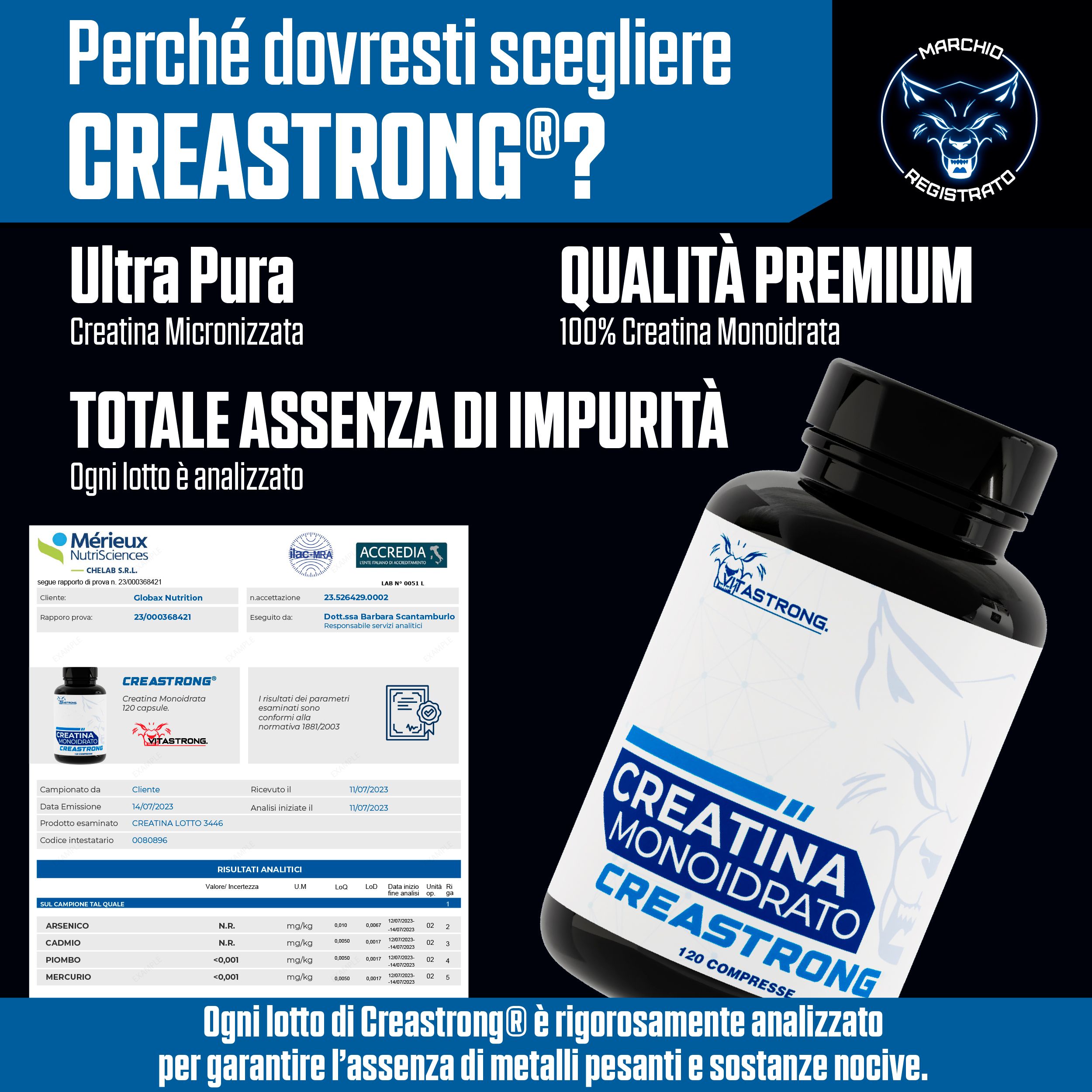 Vitastrong Creatina Creastrong® 120CPR