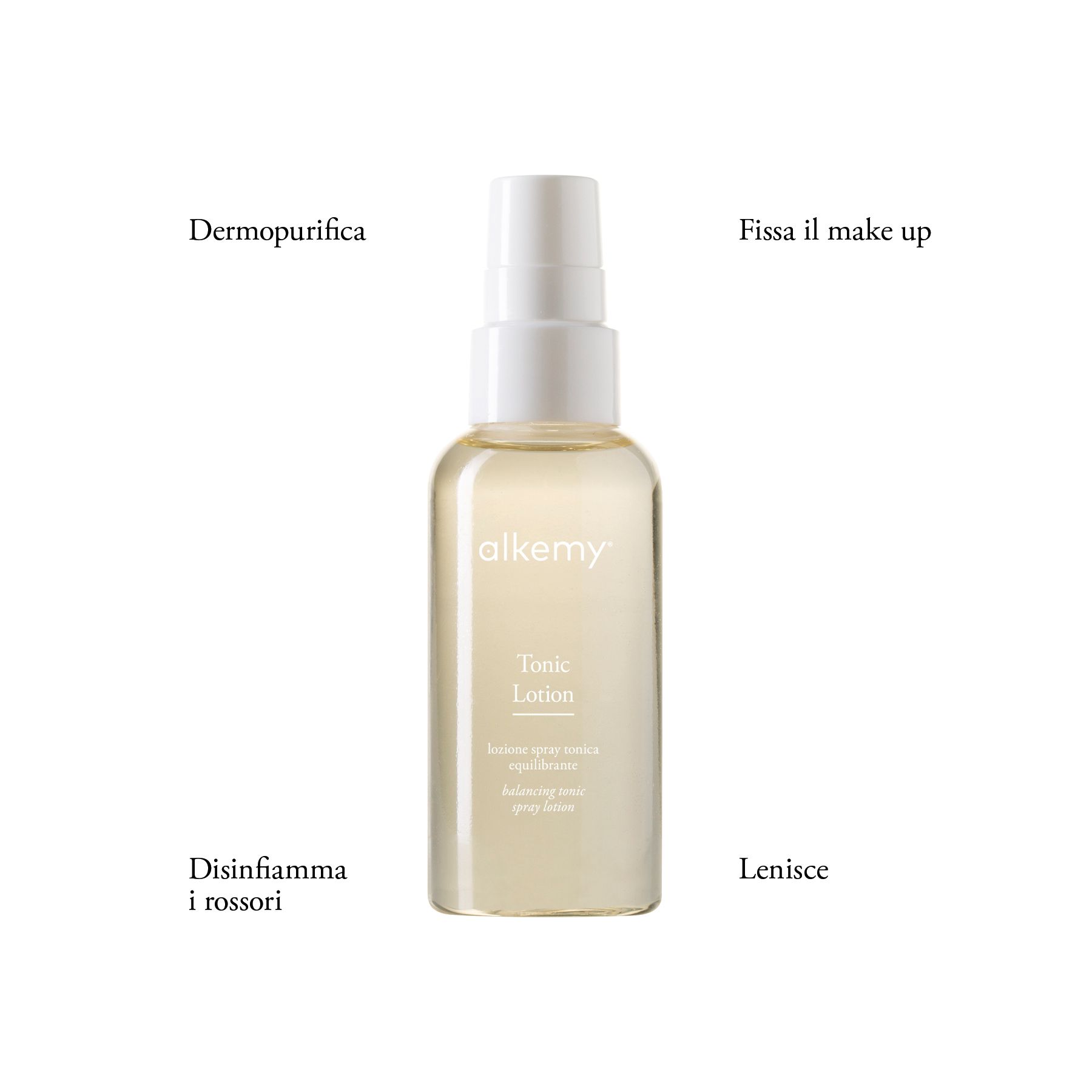 Alkemy Tonico Viso Naturale con Aloe Vera, per Pelle Sensibile e Rossori