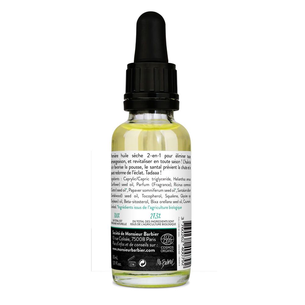 Monsieur BARBIER - Olio per barba e capelli certificato biologico black edition