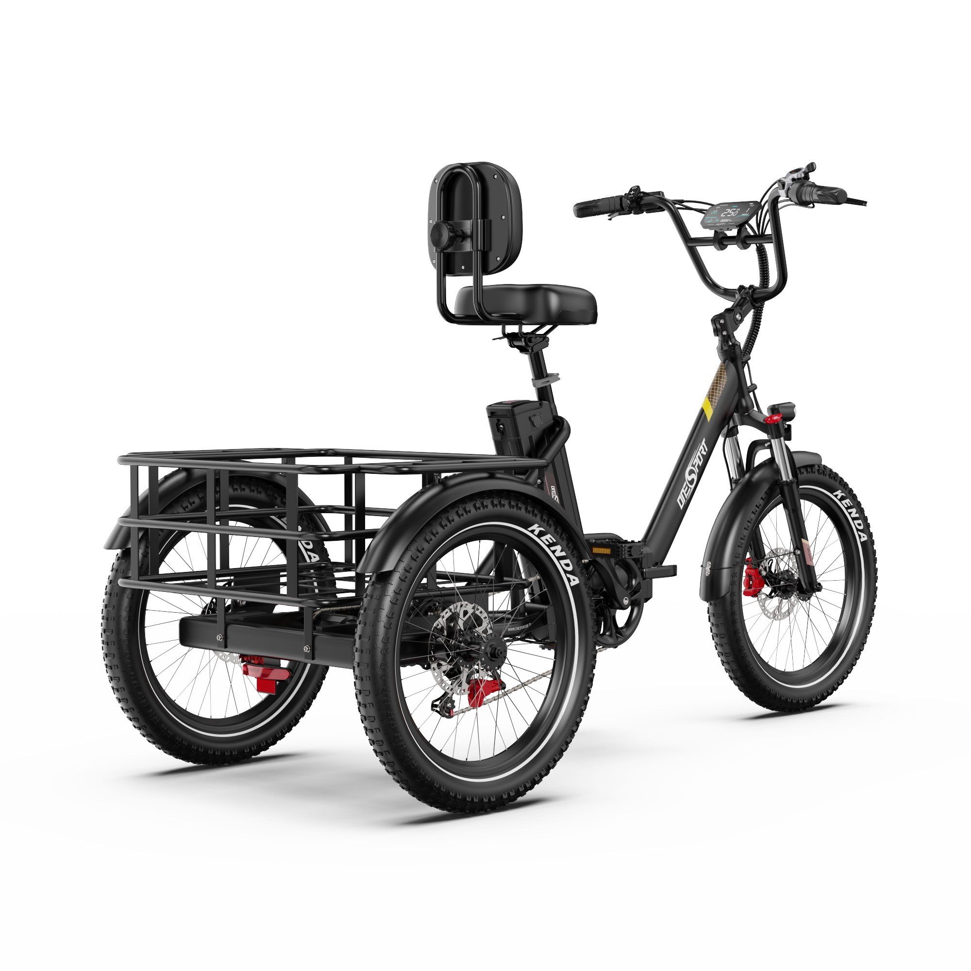 ONESPORT OT30 PRO Triciclo elettrico cargo con motore da 500 W e batteria da 48 V 18 Ah