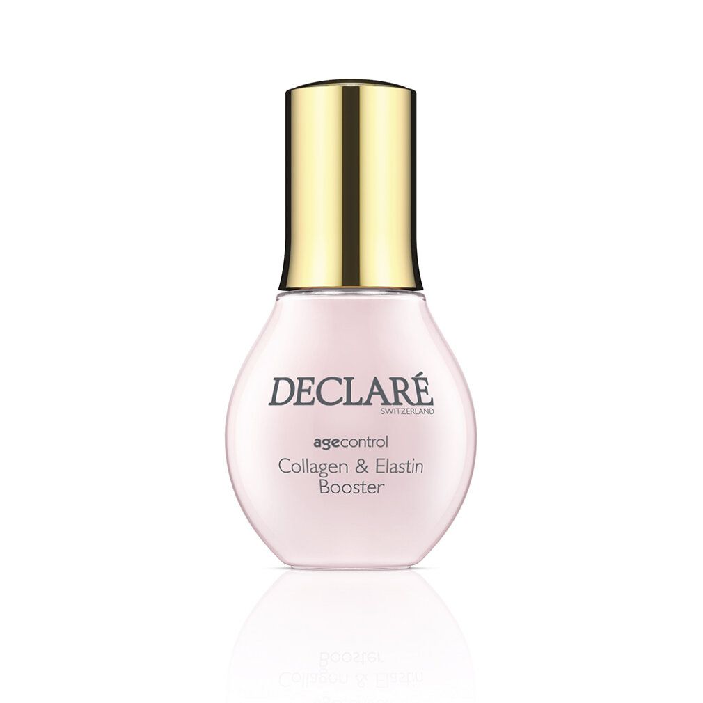 Flacone rosa con tappo dorato. Scritta: DECLARÉ agecontrol Collagen & Elastin Booster.