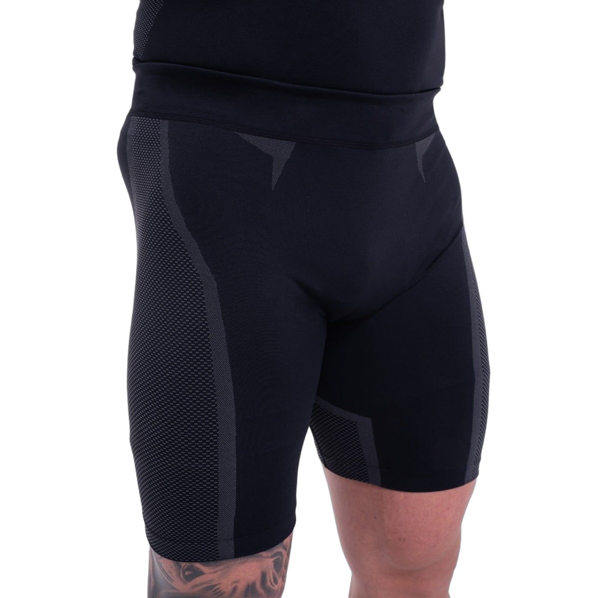 GymBeam Pantaloncini uomo slim senza cuciture, neri e grigi
