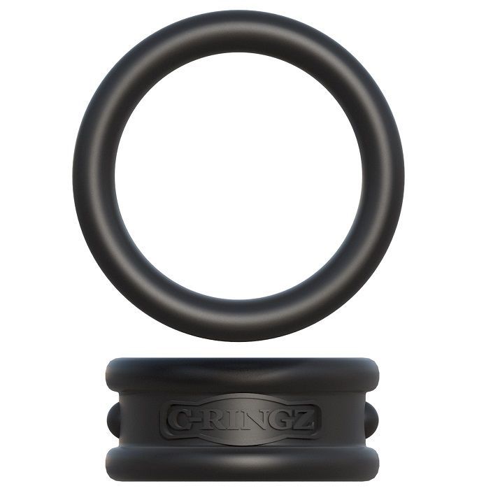 Un anello in silicone nero e un anello più piccolo con doppia scanalatura.