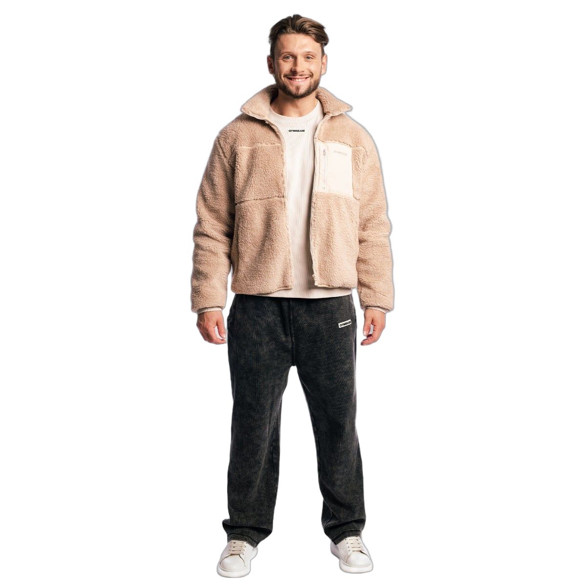 GymBeam Giacca Sherpa uomo oversize con zip Canyon
