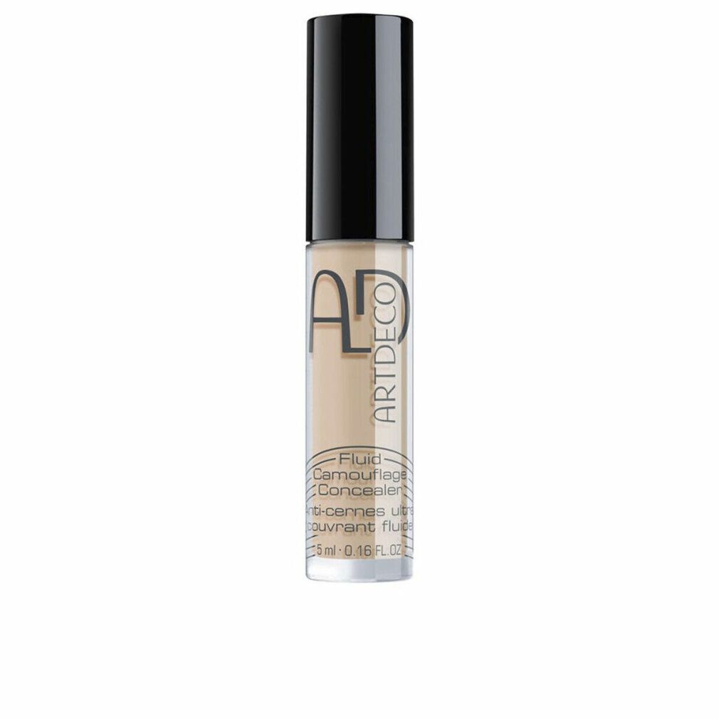 Artdeco Concealer Fluid Camouflage. Flacone con tappo nero. Testo: Fluid Camouflage Concealer, 5ml.