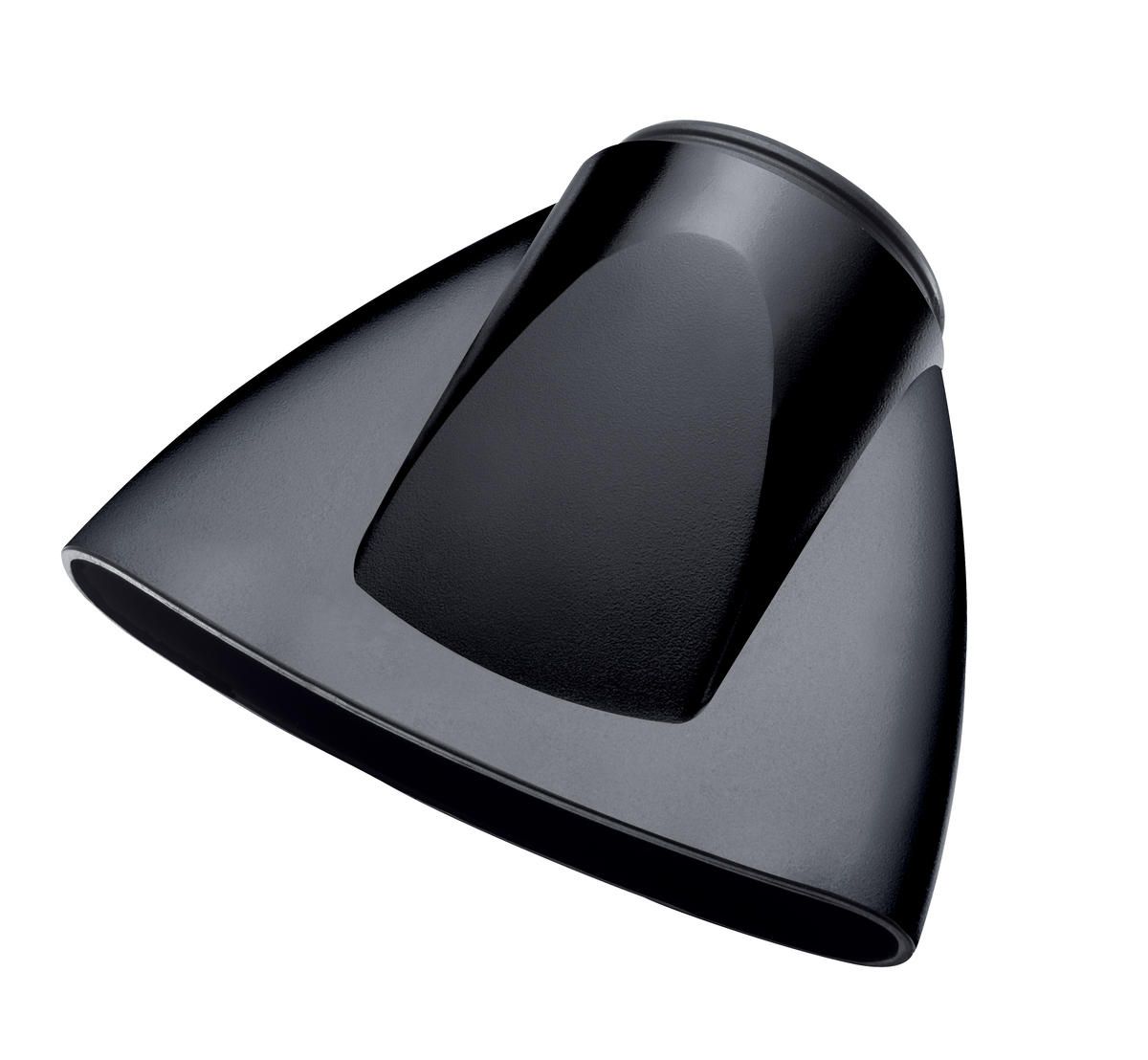 Beccuccio nero per asciugacapelli. Forma triangolare.