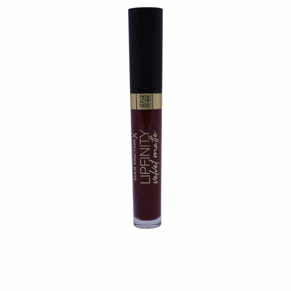 Max Factor Lipfinity Velvet Matte 050 Satin Berry. Rossetto con tappo nero. Scritta: 24 HRS.