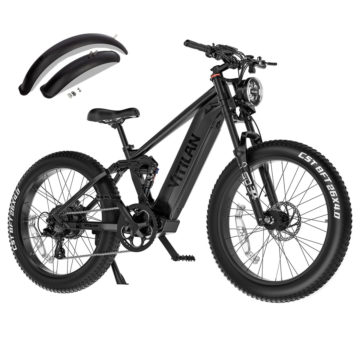 Mountain bike elettrica VITILAN T7 Pro 26'' Batteria 52V 20AH