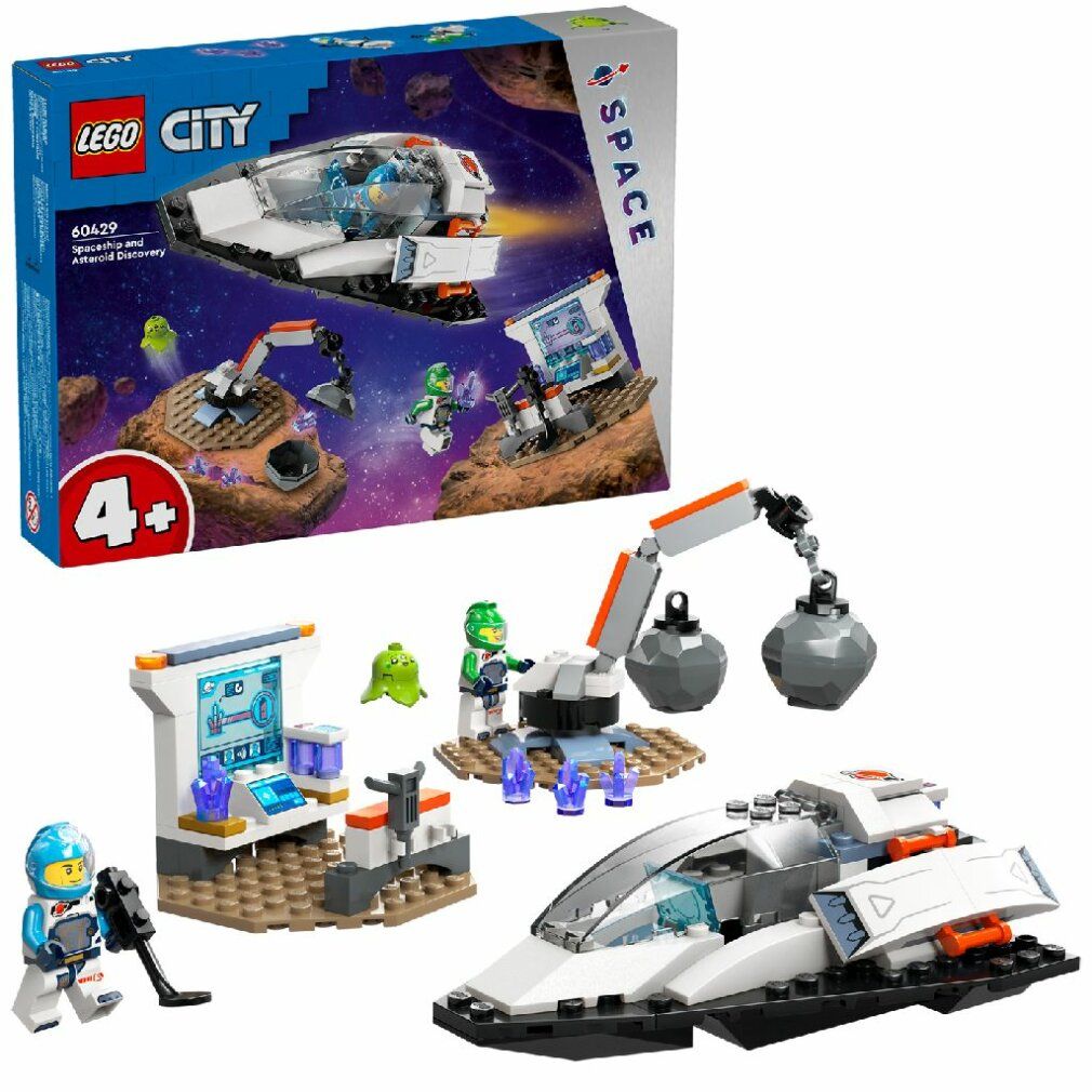 Set LEGO City. Astronave, robot, personaggi e accessori. Confezione con illustrazione dell'astronave. 4+.