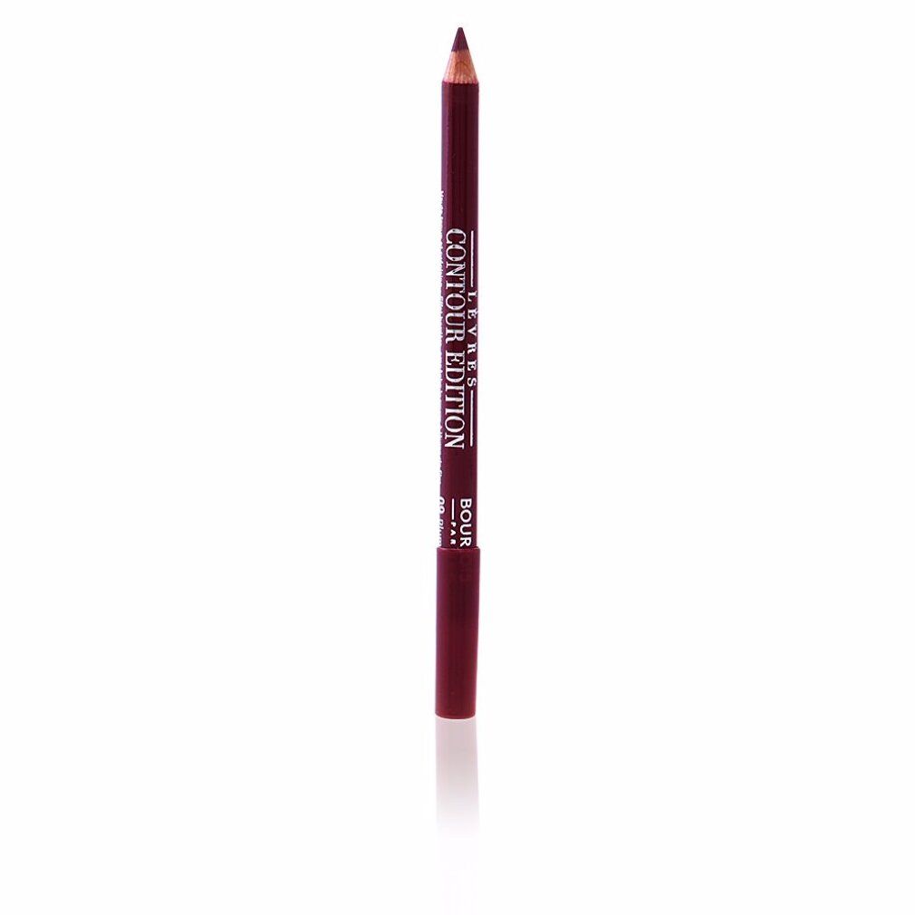 Matita labbra bordeaux con testo nero. Scritta: LÈVRES CONTOUR EDITION. Marchio: Bourjois.