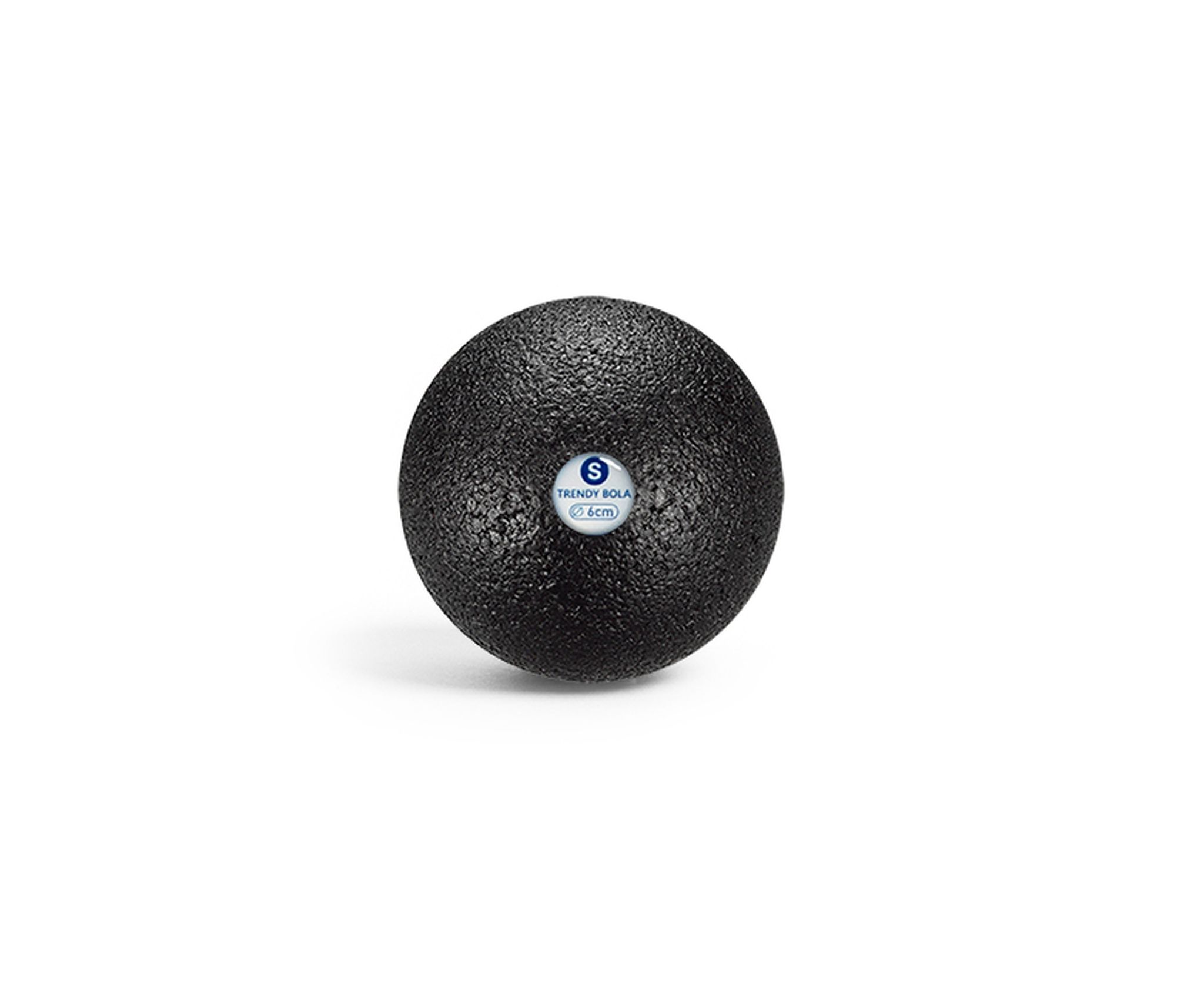 Sfera per fascia nera con superficie strutturata. Adesivo con indicazione della taglia. Su sfondo bianco.