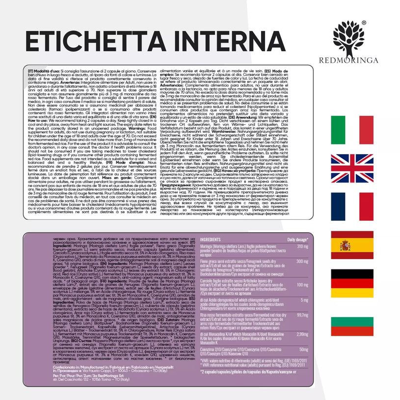 RedMoringa COLESTEROLO 60 Capsule