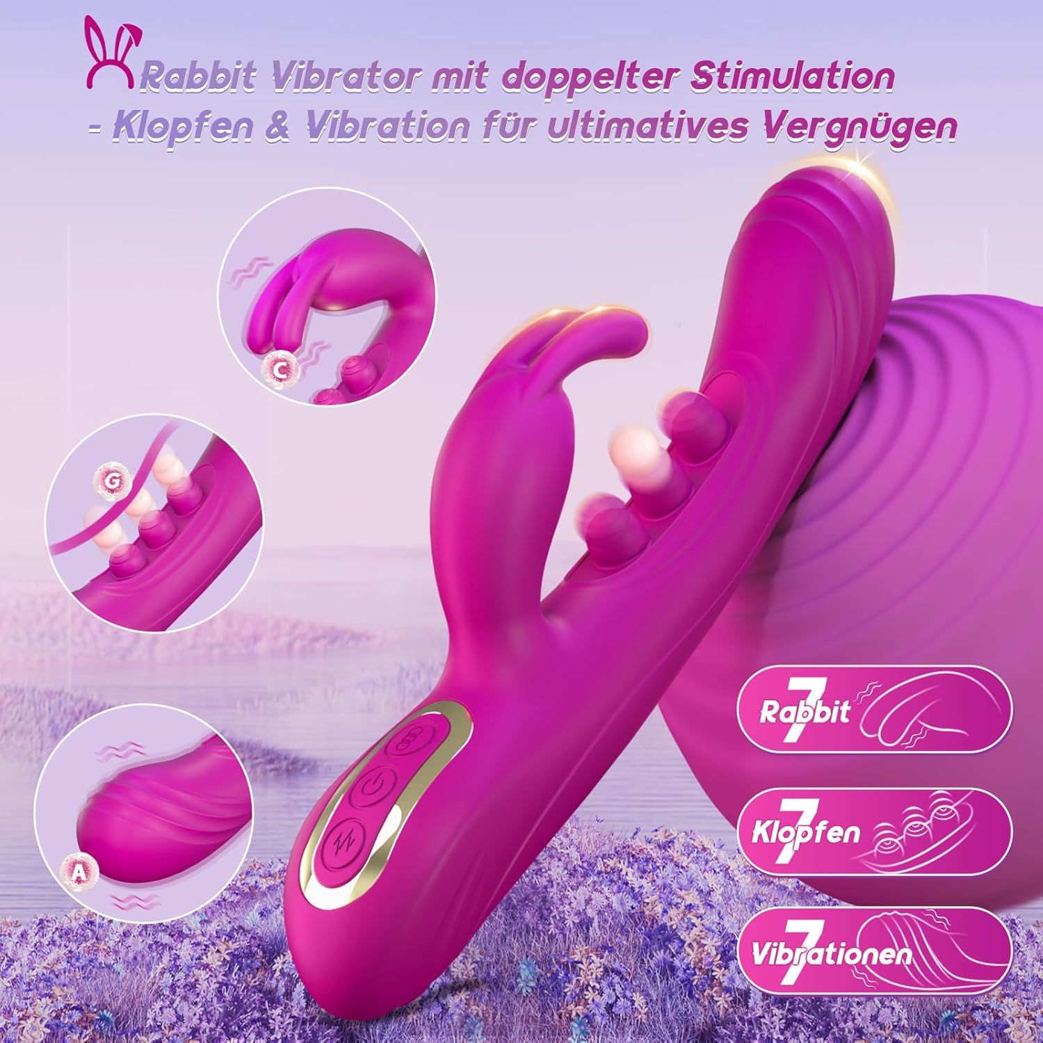 YAWNSHE dildo vibrante con sfere pulsanti