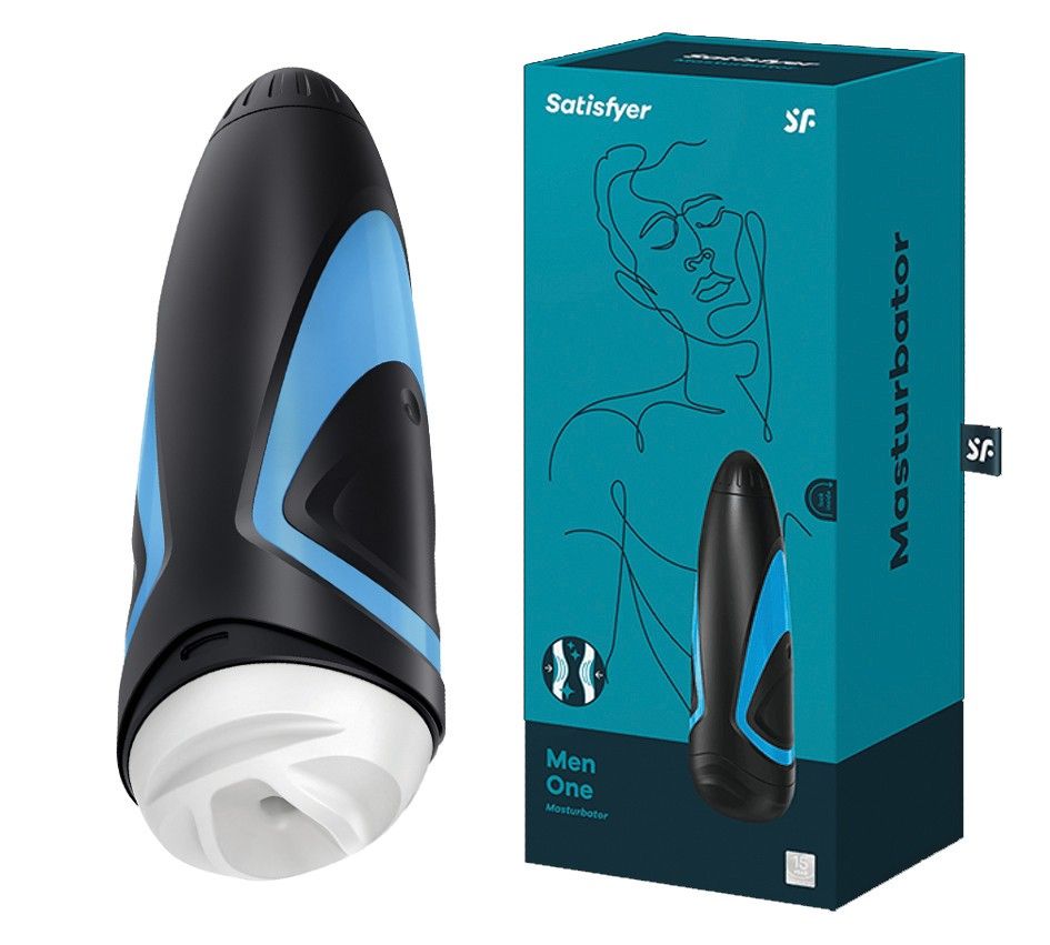 Masturbatore accanto alla sua confezione "Satisfyer Men One".