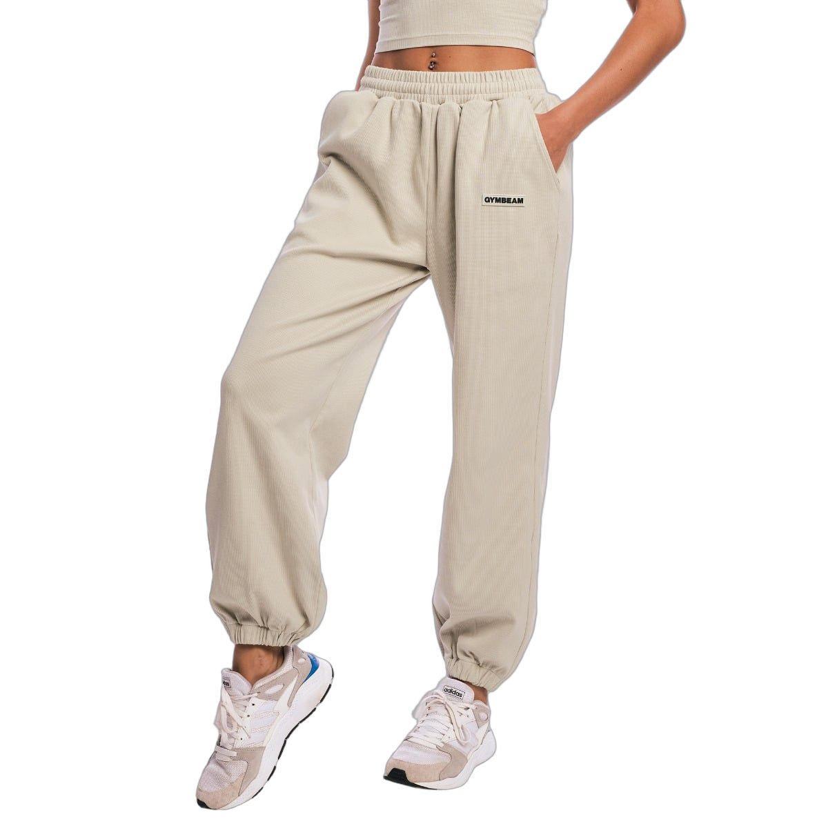GymBeam Joggers donna Aura oversize a vita alta Grey